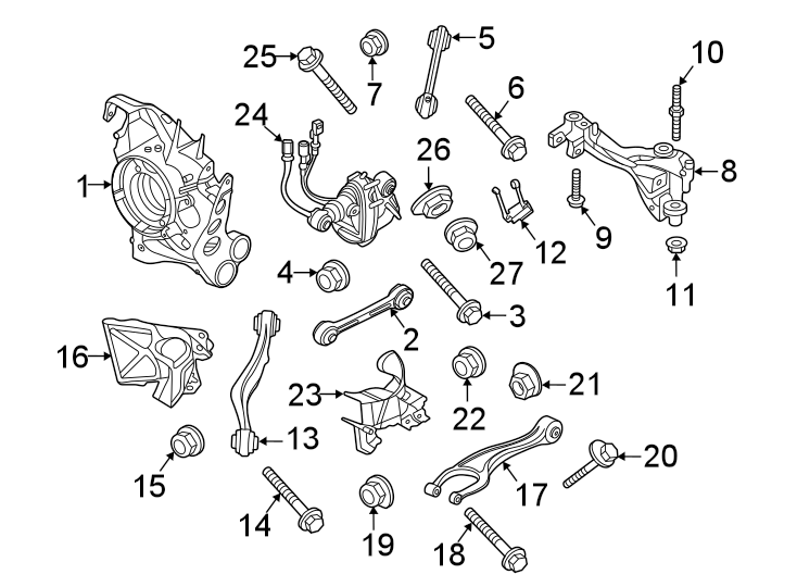 Diagram Rear suspension. Suspension components. for your Porsche Cayenne  