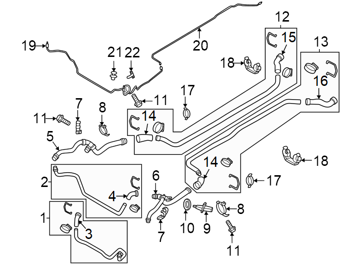 Diagram Hoses & lines. for your 2018 Porsche Cayenne   