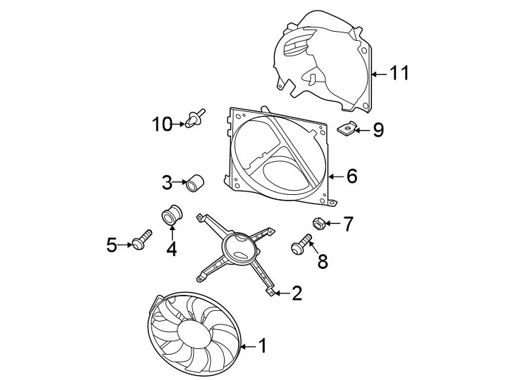 Diagram Cooling fan. for your 2011 Porsche Cayenne  Turbo Sport Utility 