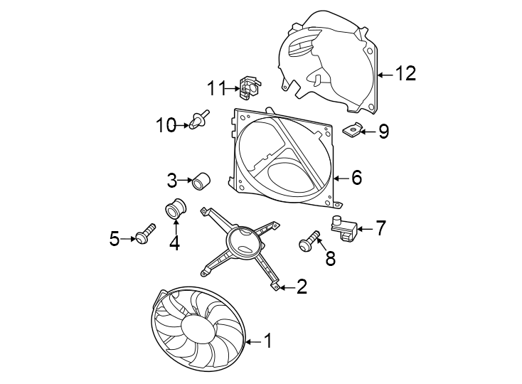 Diagram Cooling fan. for your 2006 Porsche Cayenne   