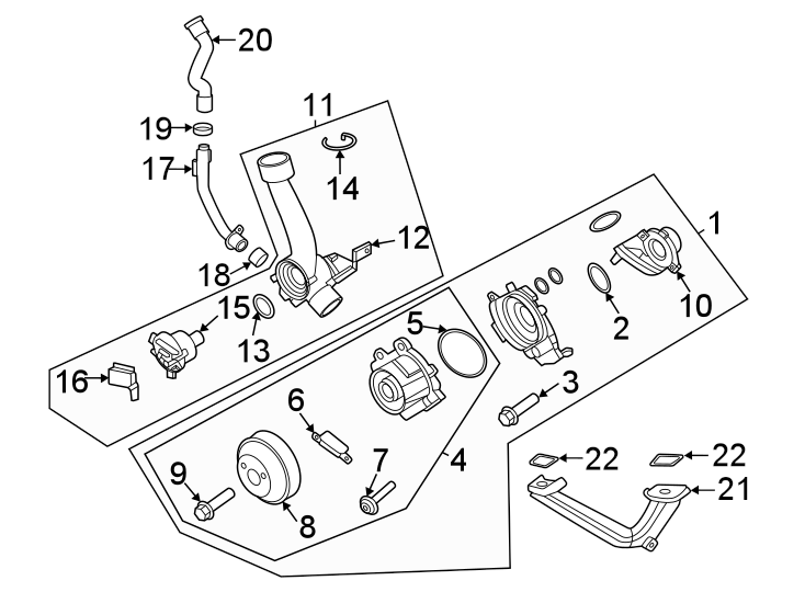 Diagram Water pump. for your 2010 Porsche Cayenne 3.6L V6 A/T Base Sport Utility 