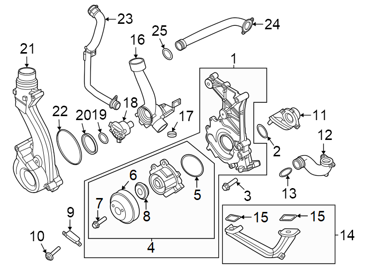 Diagram Water pump. for your 2010 Porsche Cayenne  S Sport Utility 