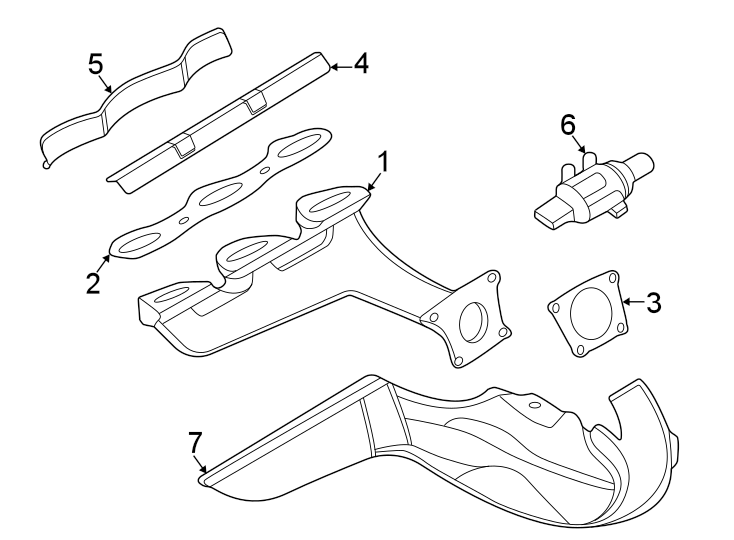 Diagram Exhaust system. Exhaust manifold. for your 2018 Porsche Cayenne   