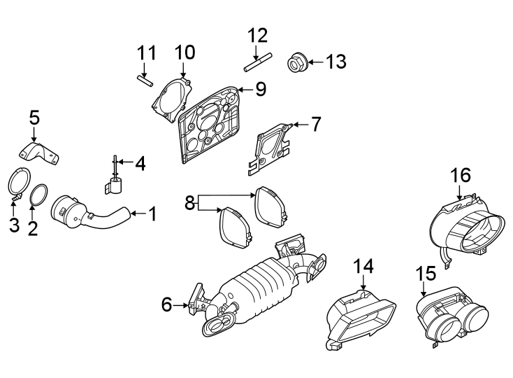 Diagram Exhaust system. Exhaust components. for your 2018 Porsche Cayenne   