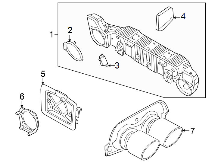 Diagram Exhaust system. Exhaust components. for your 2004 Porsche Cayenne   