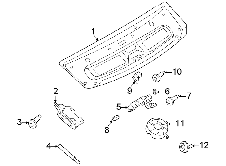 Diagram Engine lid. Lid & components. for your 2018 Porsche Panamera   