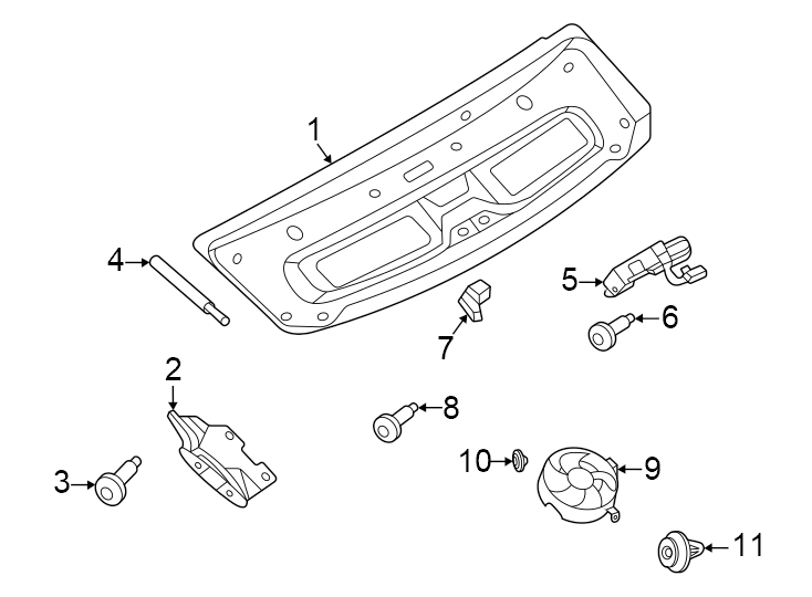 Diagram Engine lid. Lid & components. for your 2018 Porsche 718 Cayman   