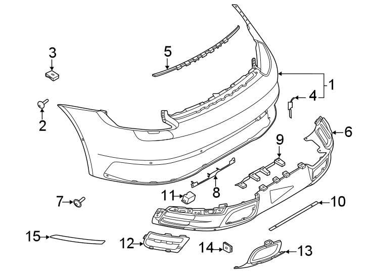 Porsche 911 Bumper Trim (Rear, Lower). W/O GT3, GT3 RS - 992807833OK1 ...