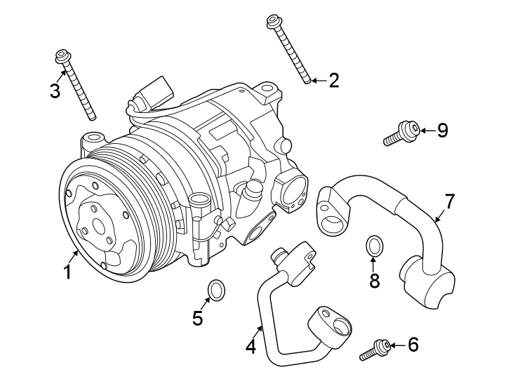 Diagram Air conditioner & heater. Compressor. for your Porsche