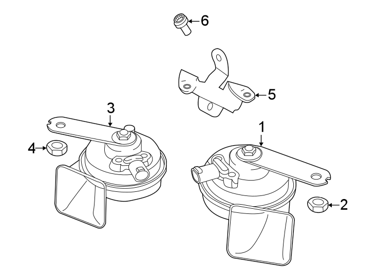 Diagram Horn. for your 2006 Porsche Cayenne  S Sport Utility 