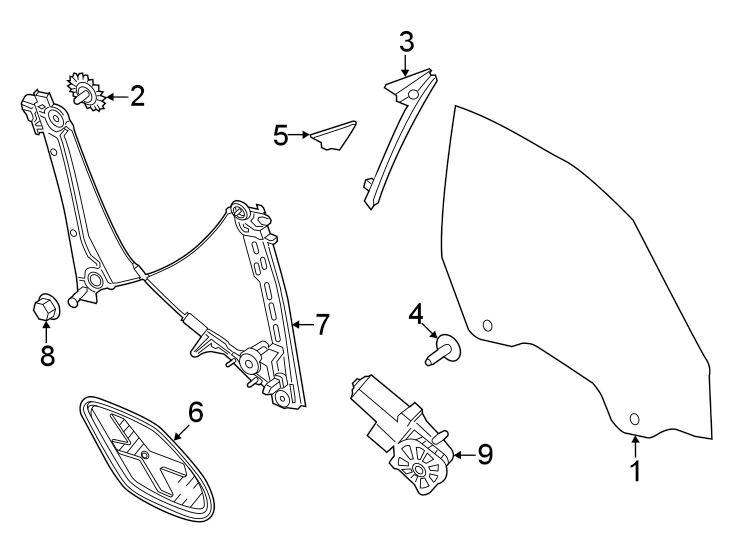 Diagram Door. Glass & hardware. for your 2024 Porsche Cayenne   