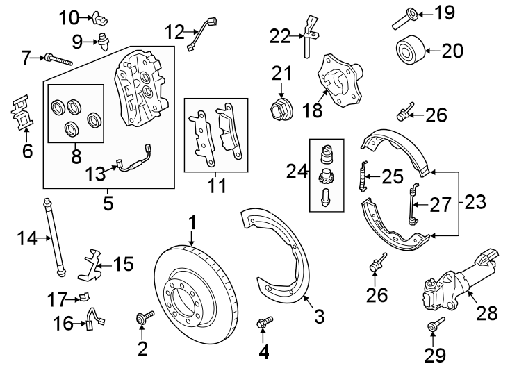 Diagram Rear suspension. Brake components. for your 2020 Porsche Cayenne  S Coupe Sport Utility 