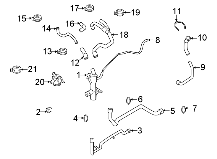 Diagram Hoses & pipes. for your 2021 Porsche Cayenne   