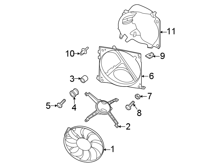 Diagram Cooling fan. for your Porsche Cayenne  