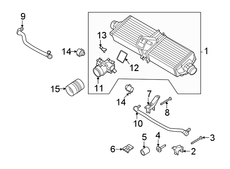 Diagram Intercooler & hoses. for your 2017 Porsche Cayenne  Base Sport Utility 