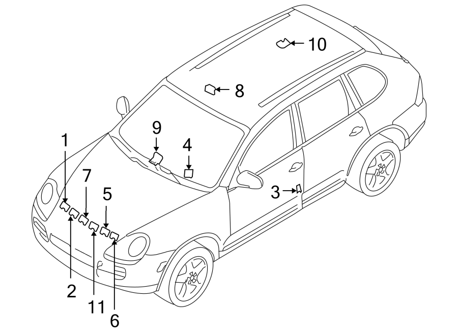 Diagram INFORMATION LABELS. for your 2006 Porsche Cayenne   