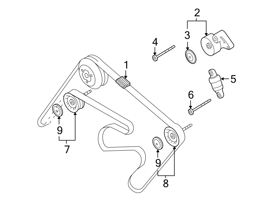 Diagram BELTS & PULLEYS. for your 2011 Porsche Cayenne  Base Sport Utility 