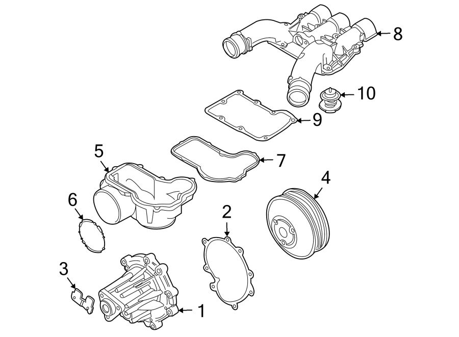 Diagram WATER PUMP. for your 2010 Porsche Cayenne  S Sport Utility 