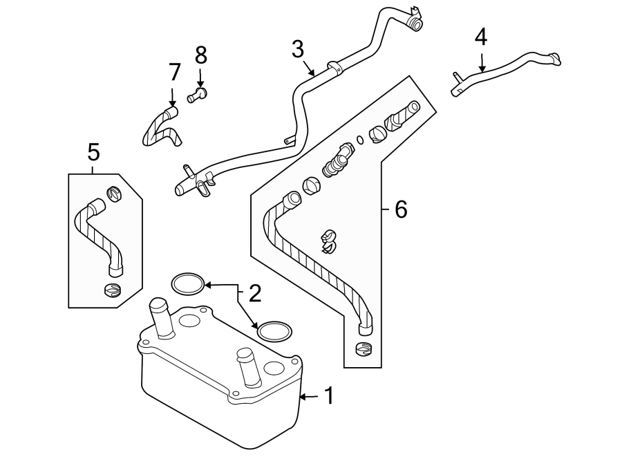 Diagram OIL COOLER. for your 2017 Porsche Cayenne  Platinum Edition Sport Utility 