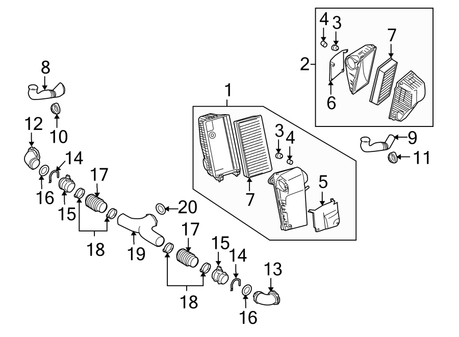 Diagram ENGINE / TRANSAXLE. AIR INTAKE. for your 2013 Porsche Cayenne  Diesel Sport Utility 