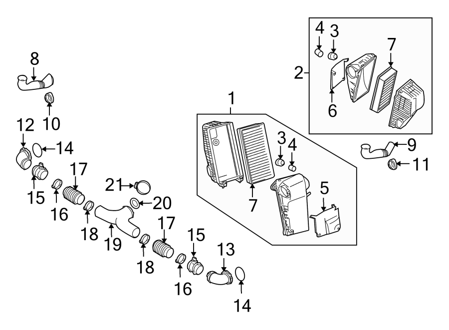 Diagram ENGINE / TRANSAXLE. AIR INTAKE. for your 2010 Porsche Cayenne  S Transsyberia Sport Utility 