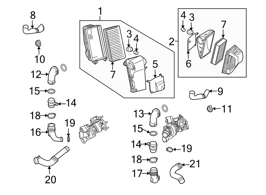 Diagram Engine / transaxle. Air intake. for your Porsche