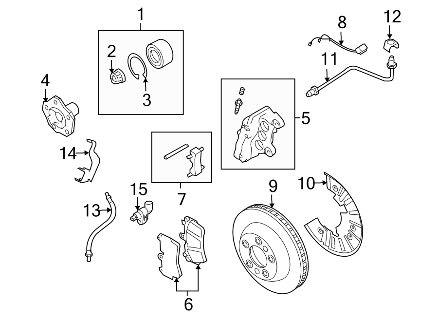 Diagram FRONT SUSPENSION. BRAKE COMPONENTS. for your 2005 Porsche Cayenne  Turbo Sport Utility 