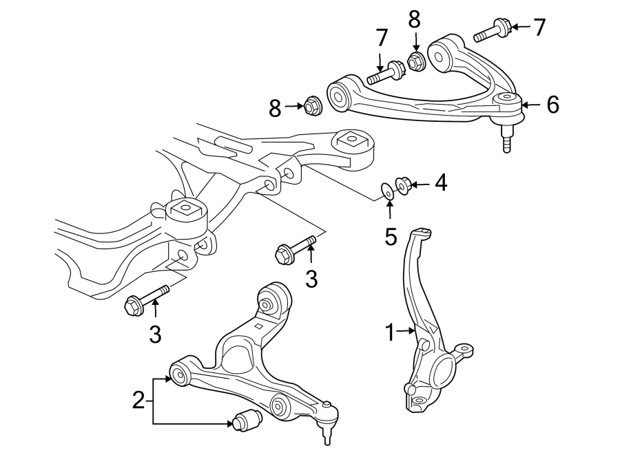 Diagram FRONT SUSPENSION. SUSPENSION COMPONENTS. for your 2011 Porsche Cayenne  Base Sport Utility 