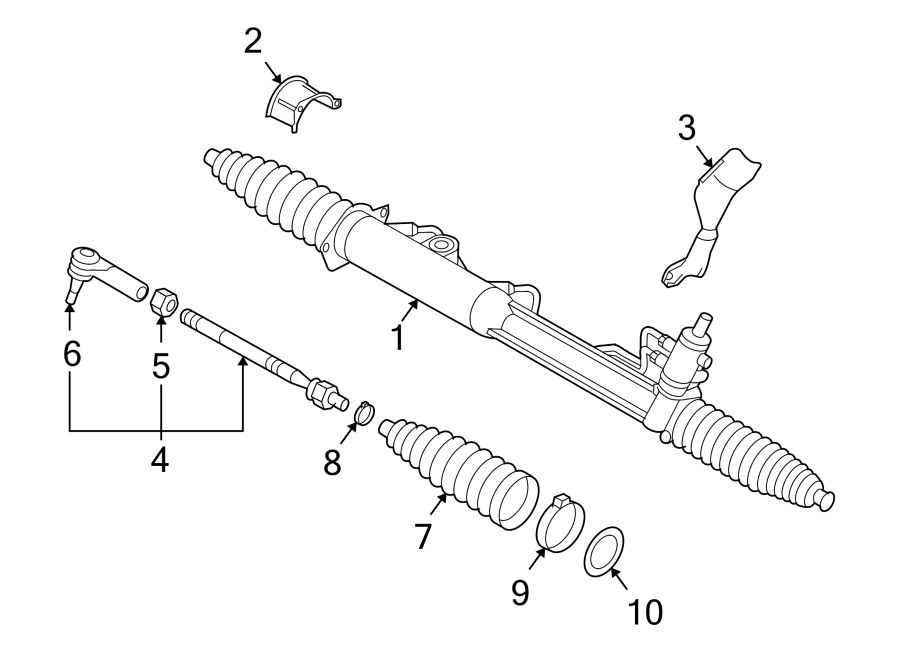 Diagram STEERING GEAR & LINKAGE. for your 2003 Porsche Cayenne  S Sport Utility 