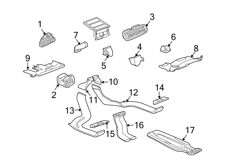 Diagram INSTRUMENT PANEL. DUCTS. for your 1996 Porsche