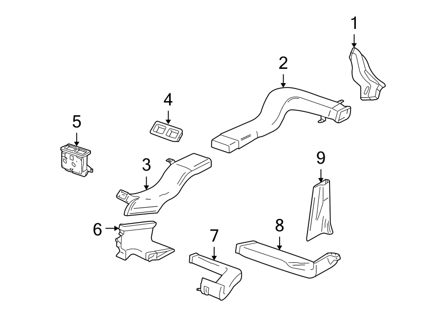 Diagram INSTRUMENT PANEL. DUCTS. for your 2008 Porsche Cayenne  GTS Sport Utility 