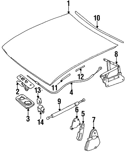 Diagram HOOD & COMPONENTS. for your 2005 Porsche Cayenne   