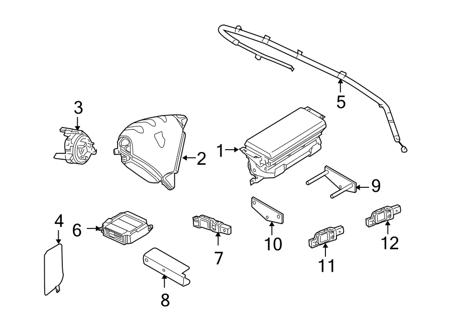 Diagram RESTRAINT SYSTEMS. AIR BAG COMPONENTS. for your 2017 Porsche Cayenne   