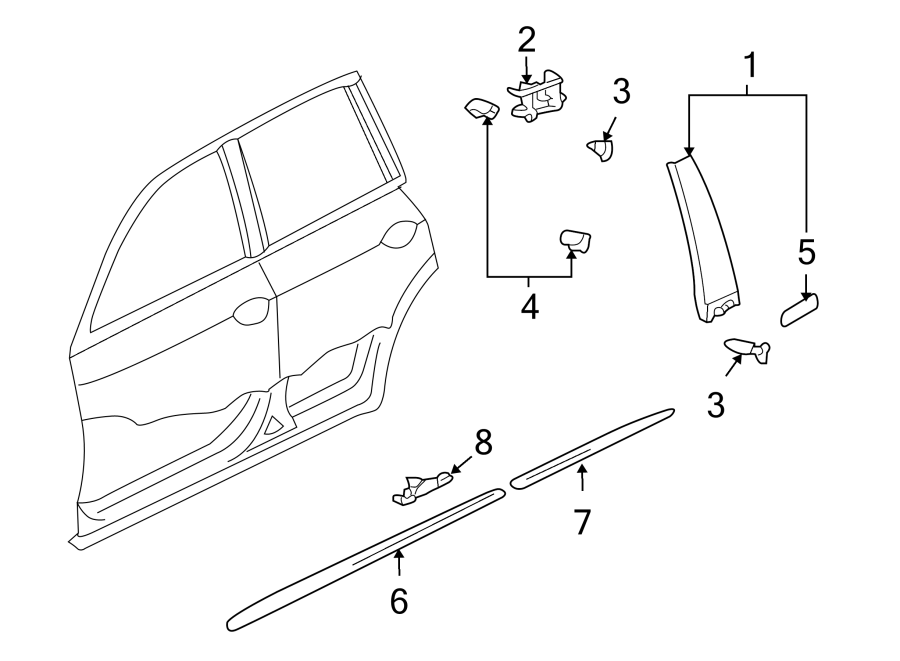 Diagram PILLARS. ROCKER & FLOOR. EXTERIOR TRIM. for your 2009 Porsche Cayenne  Turbo S Sport Utility 