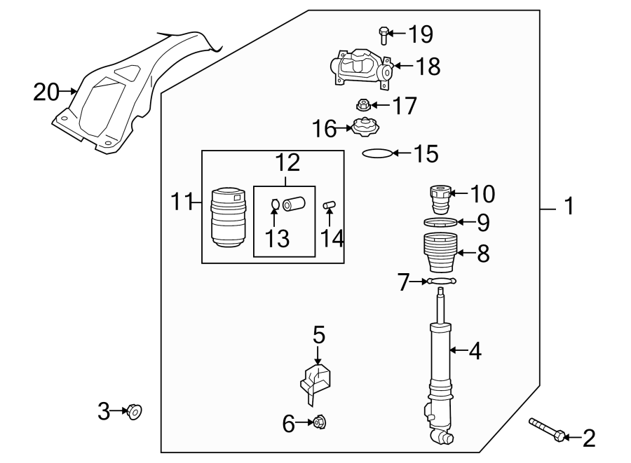 Diagram REAR SUSPENSION. SHOCKS & COMPONENTS. for your 2014 Porsche Cayenne  S Hybrid Sport Utility 