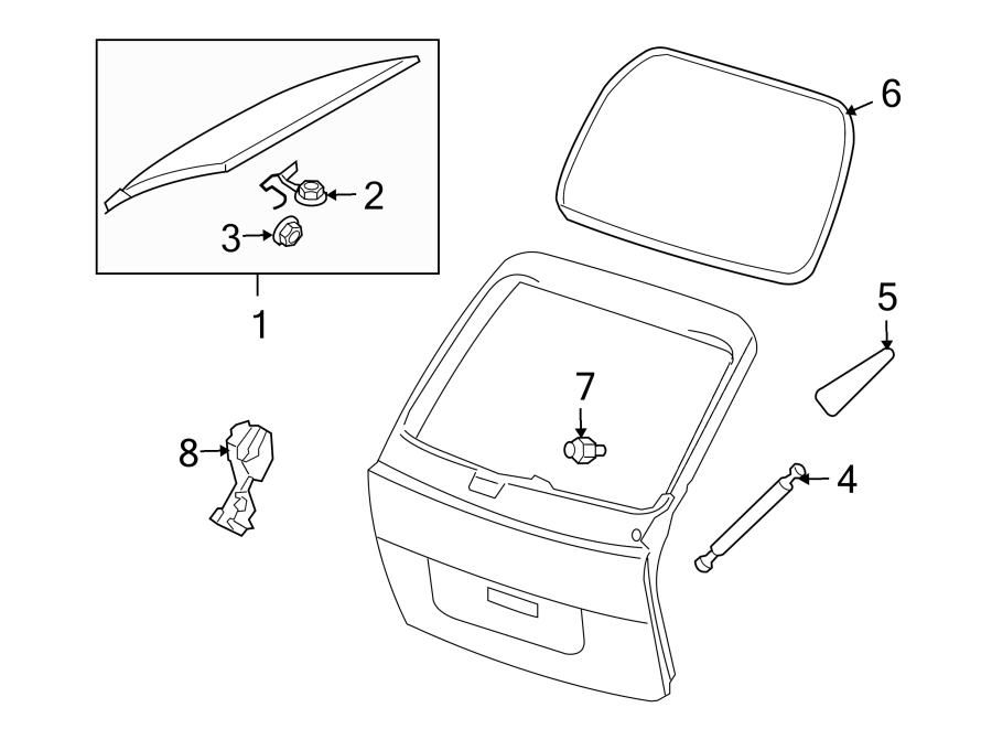 Diagram LIFT GATE. GLASS. for your 2005 Porsche Cayenne 3.2L V6 M/T Base Sport Utility 