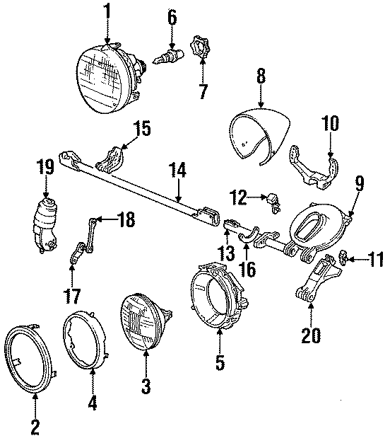 19FRONT LAMPS. HEADLAMP COMPONENTS.https://images.simplepart.com/images/parts/motor/fullsize/694080.png