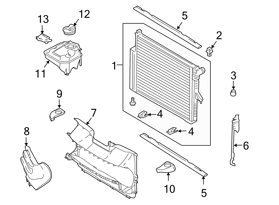 Diagram RADIATOR & COMPONENTS. for your 2011 Porsche Cayenne  Turbo Sport Utility 