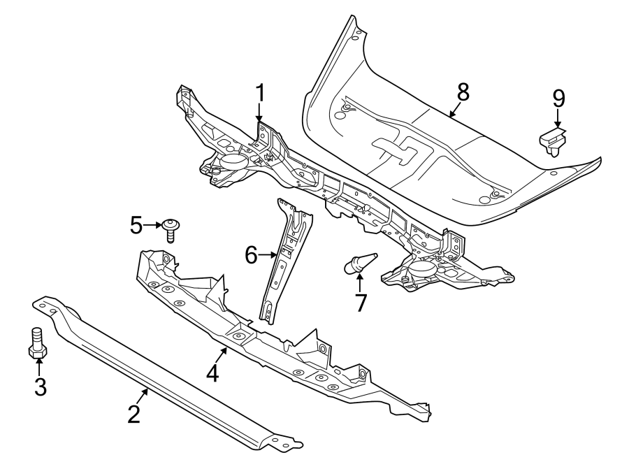 Diagram Radiator support. for your 2014 Porsche Cayenne  Turbo S Sport Utility 