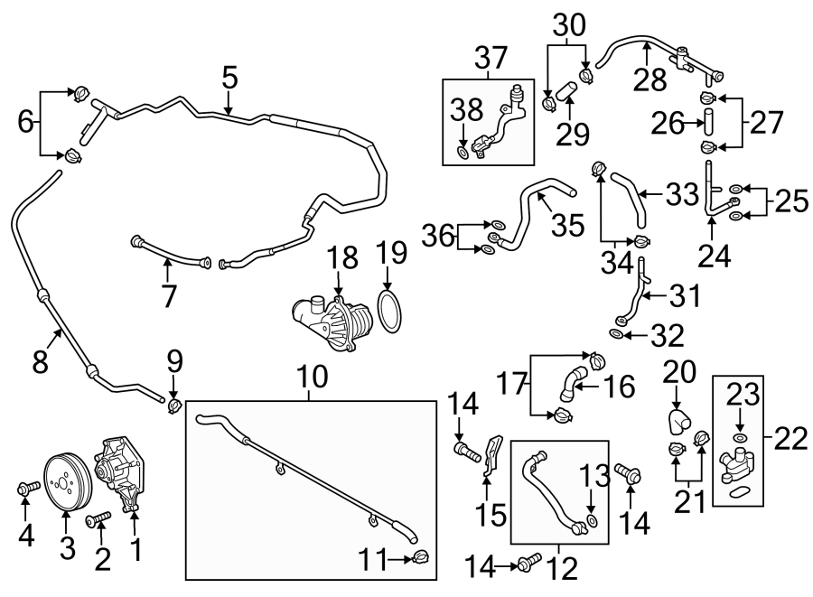 Diagram WATER PUMP. for your 2014 Porsche Cayenne  Diesel Platinum Edition Sport Utility 