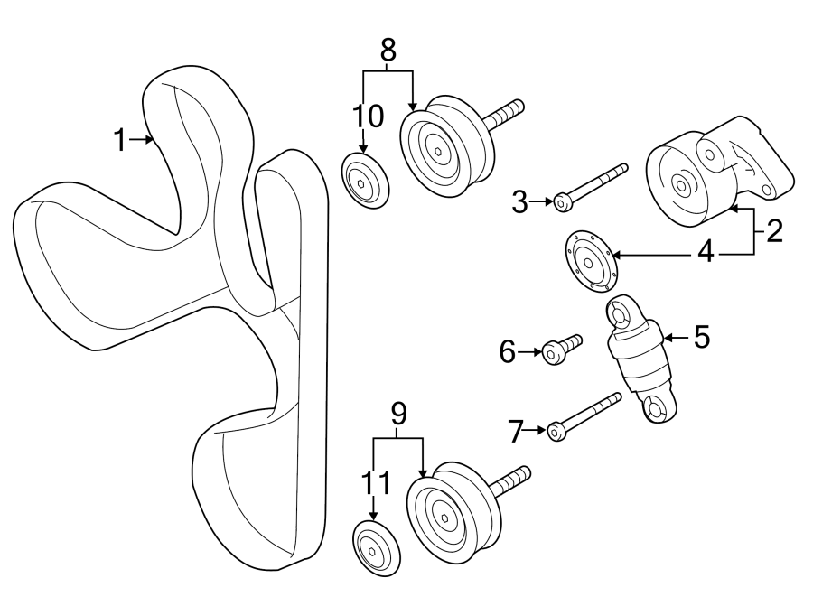 Diagram BELTS & PULLEYS. for your 2022 Porsche 911   