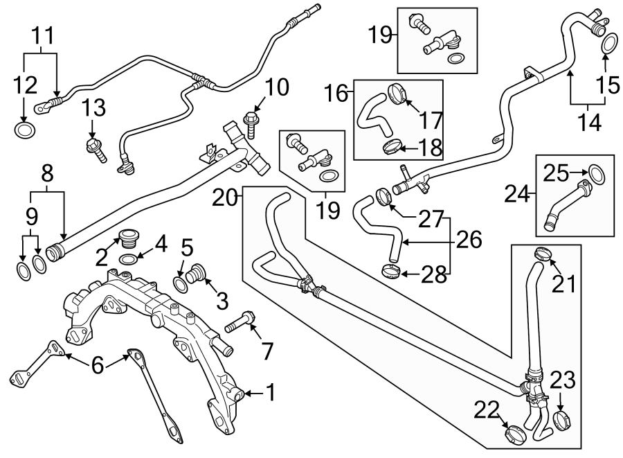 Diagram HOSES & LINES. for your 2006 Porsche Cayenne  Turbo Sport Utility 