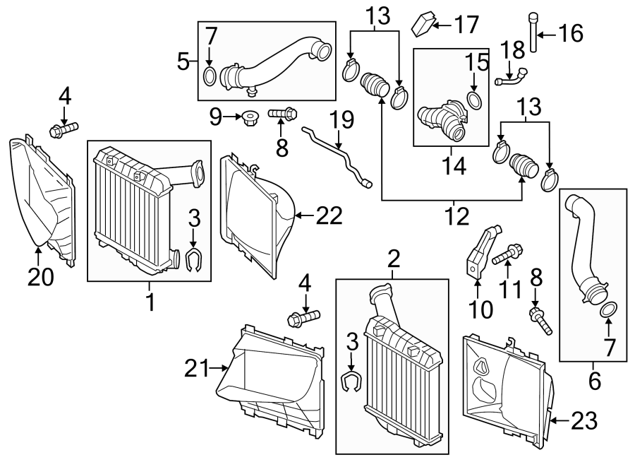 Diagram INTERCOOLER. for your 2014 Porsche Cayenne  Diesel Sport Utility 