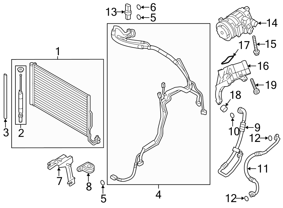 Diagram AIR CONDITIONER & HEATER. COMPRESSOR & LINES. CONDENSER. for your 2010 Porsche Cayenne 3.6L V6 M/T Base Sport Utility 