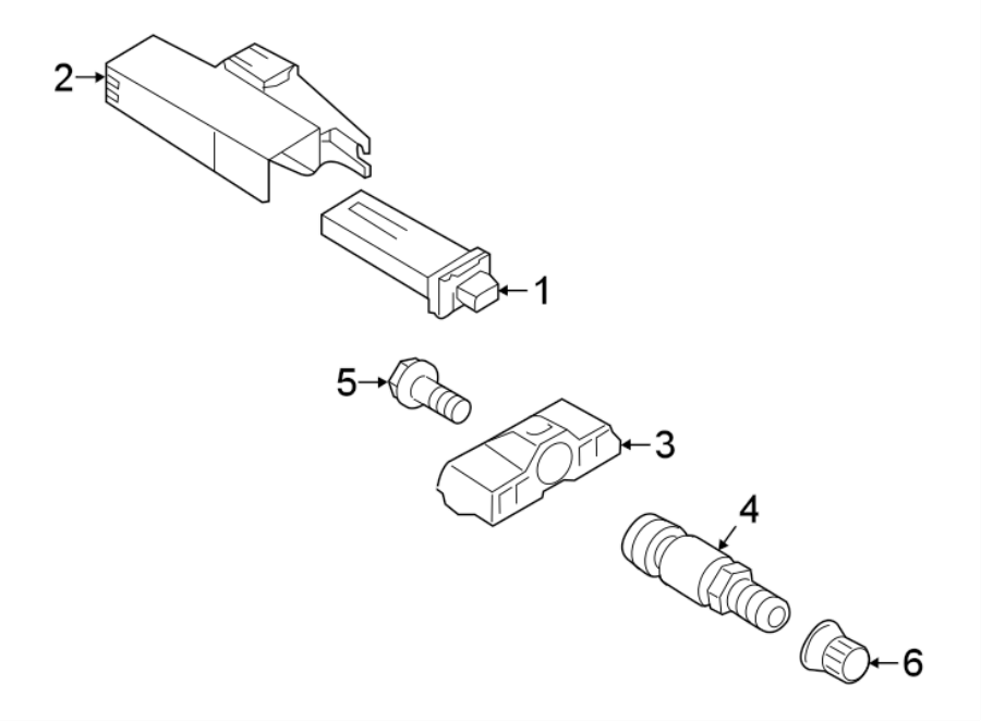 Diagram TIRE PRESSURE MONITOR COMPONENTS. for your Porsche Cayenne  