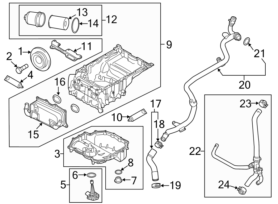 Diagram ENGINE / TRANSAXLE. ENGINE PARTS. for your 2015 Porsche Cayenne  S E-Hybrid Sport Utility 