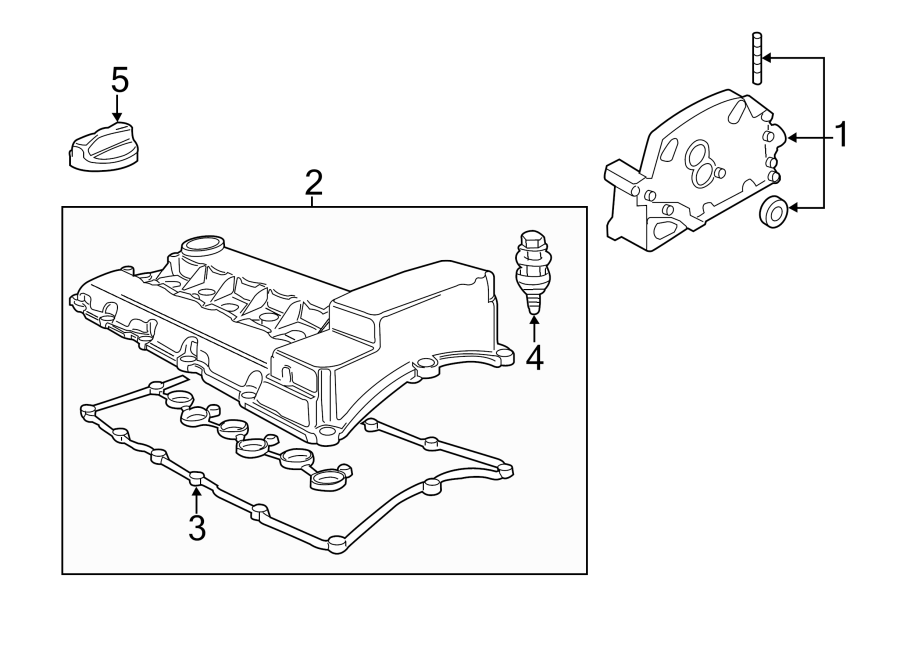 Diagram ENGINE / TRANSAXLE. VALVE & TIMING COVERS. for your 2013 Porsche Cayenne  S Hybrid Sport Utility 