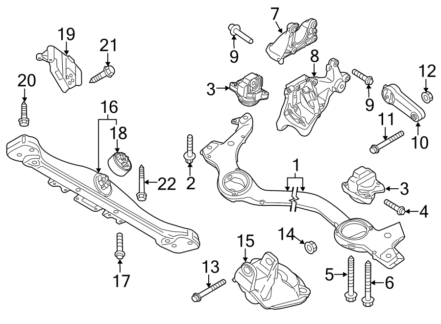 Diagram Engine / transaxle. Engine & TRANS mounting. for your 2011 Porsche Cayenne   