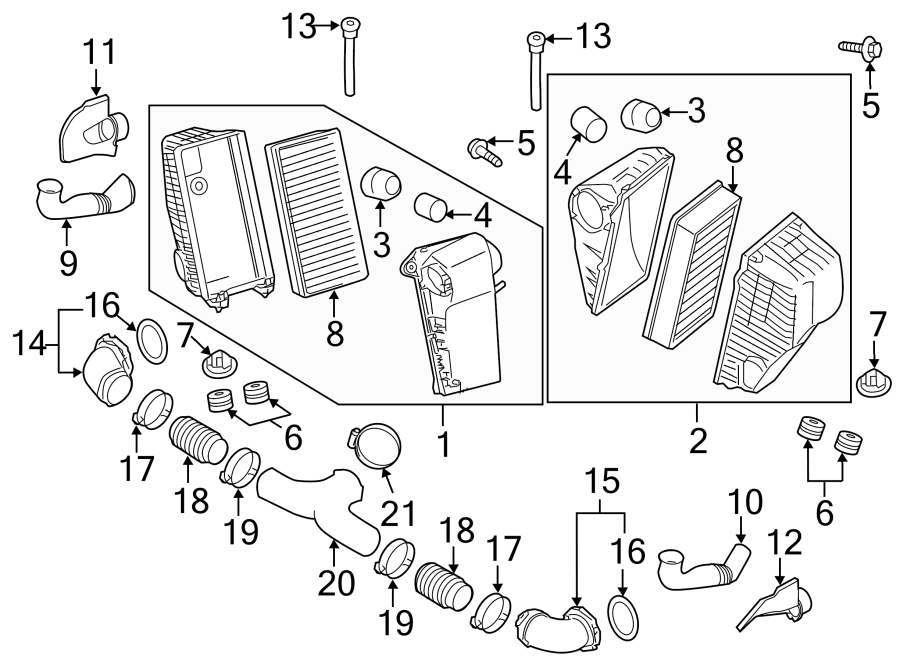 Diagram ENGINE / TRANSAXLE. AIR INTAKE. for your 2013 Porsche Cayenne  Diesel Sport Utility 