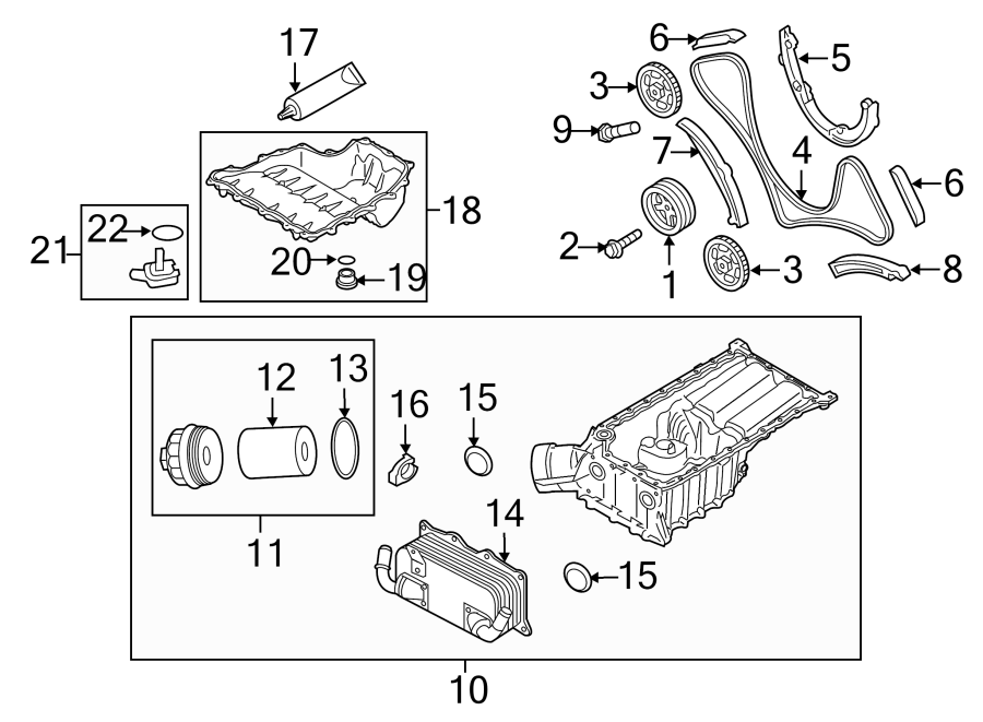 Diagram ENGINE / TRANSAXLE. ENGINE PARTS. for your 2013 Porsche Cayenne  S Sport Utility 